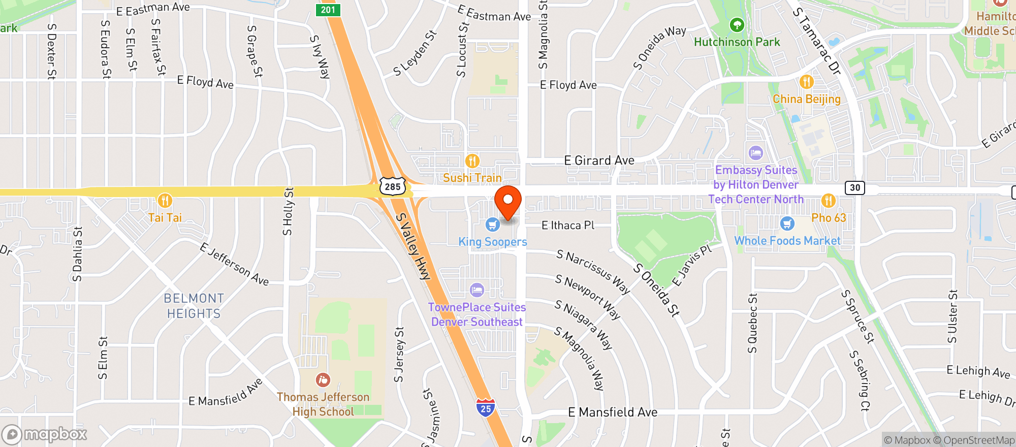 Map showing Southmoor Liquors