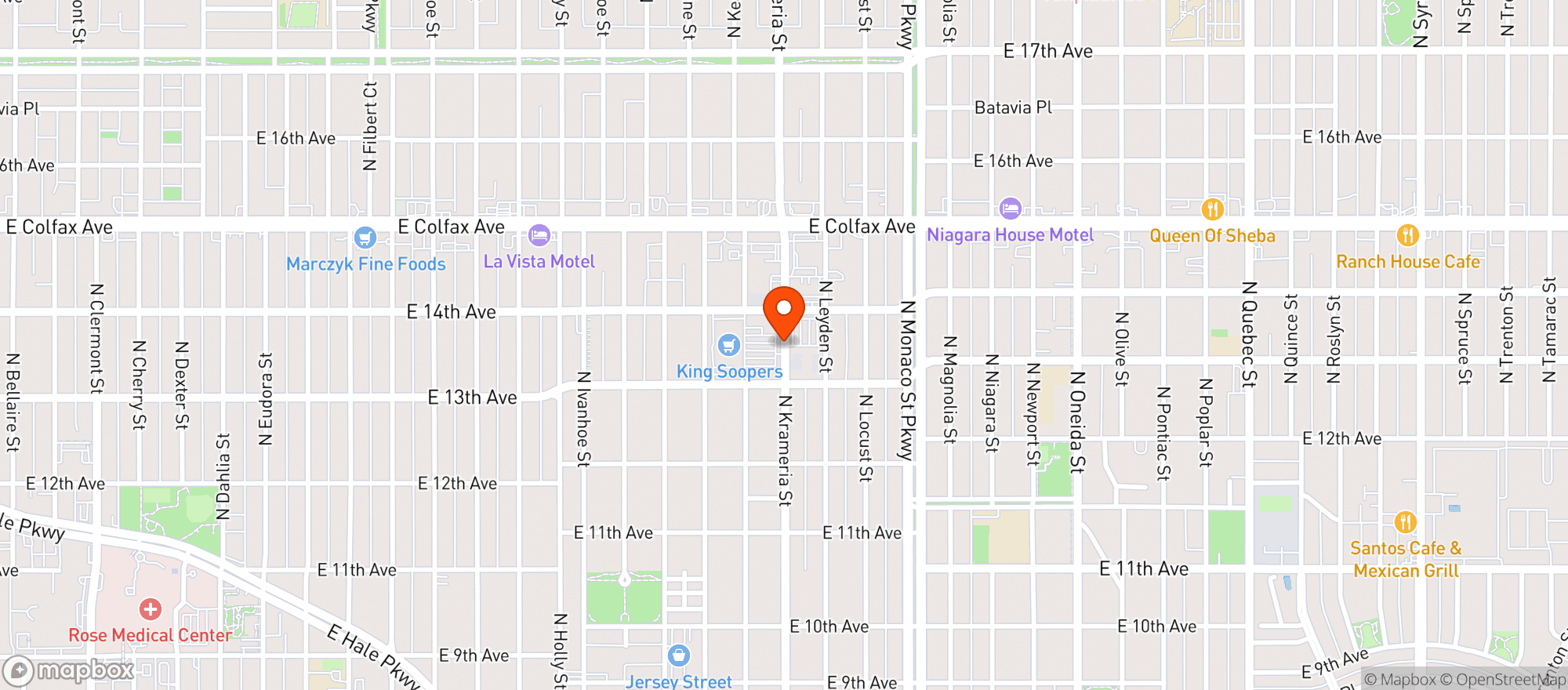 Map showing King Soopers
