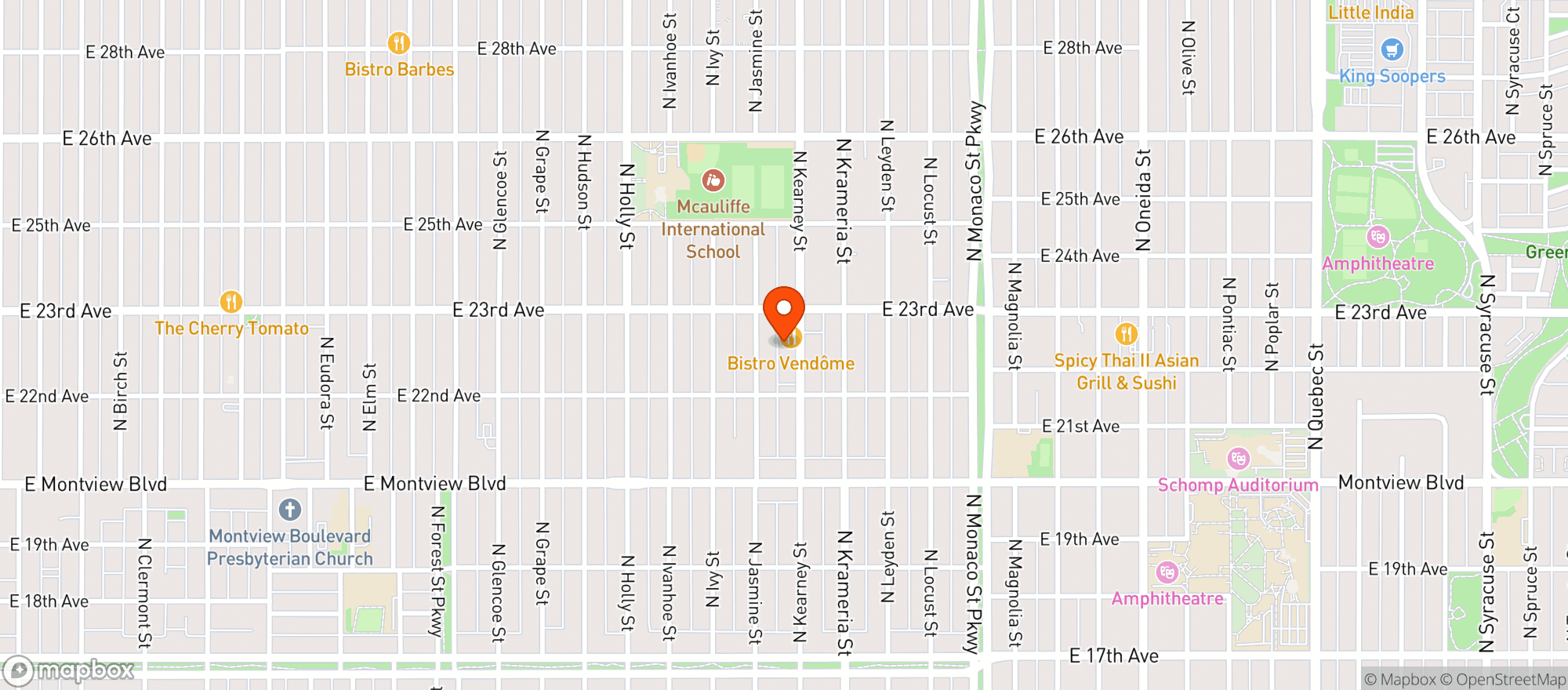 Map showing Lucina Eatery & Bar