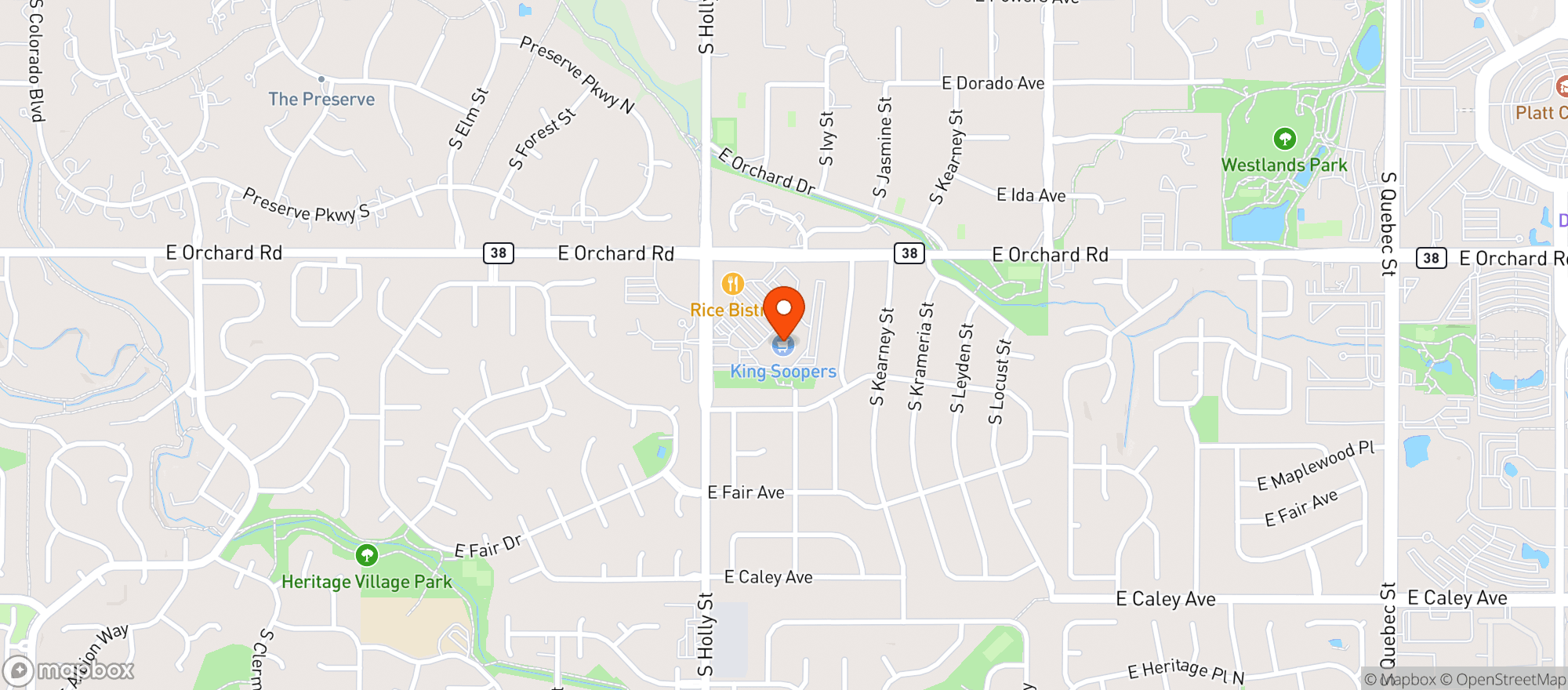 Map showing Kroger King Soopers