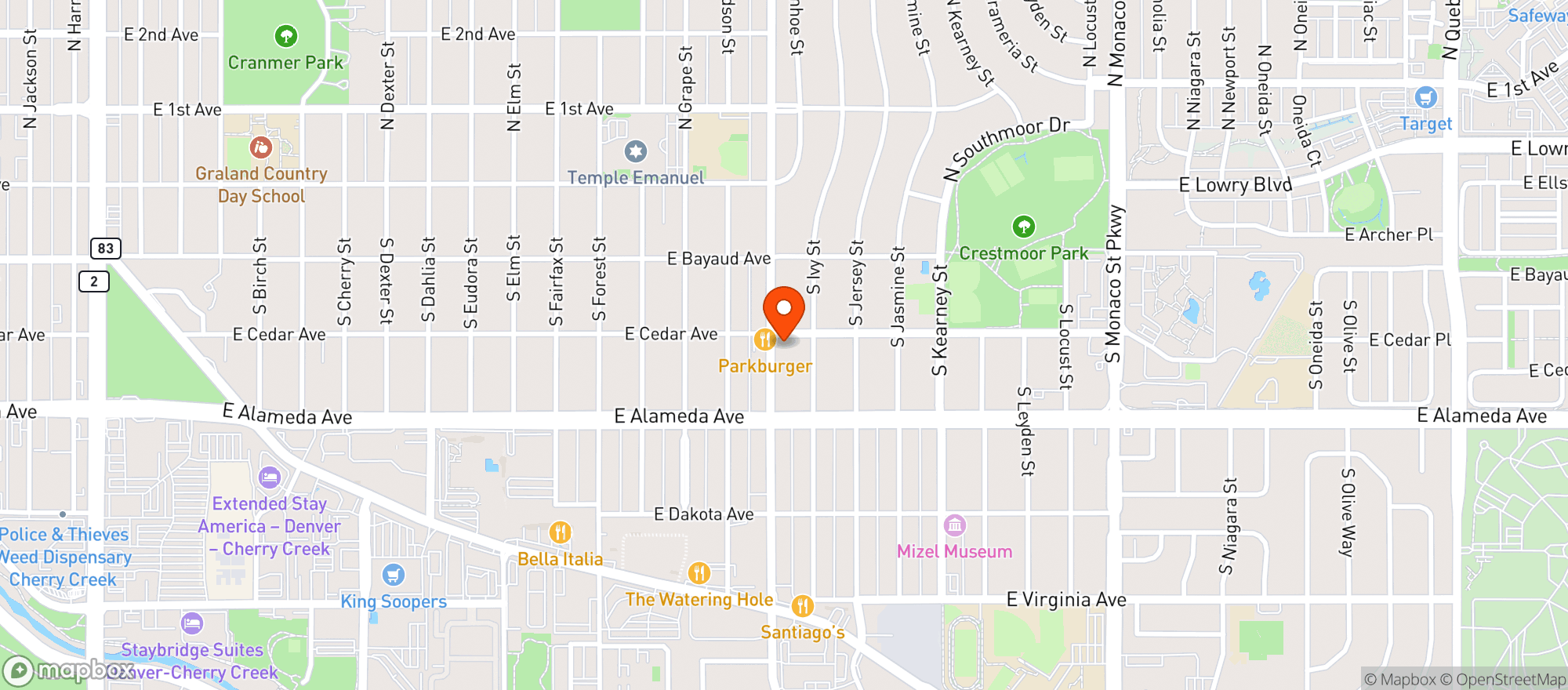 Map showing Pete's Wine & Spirits