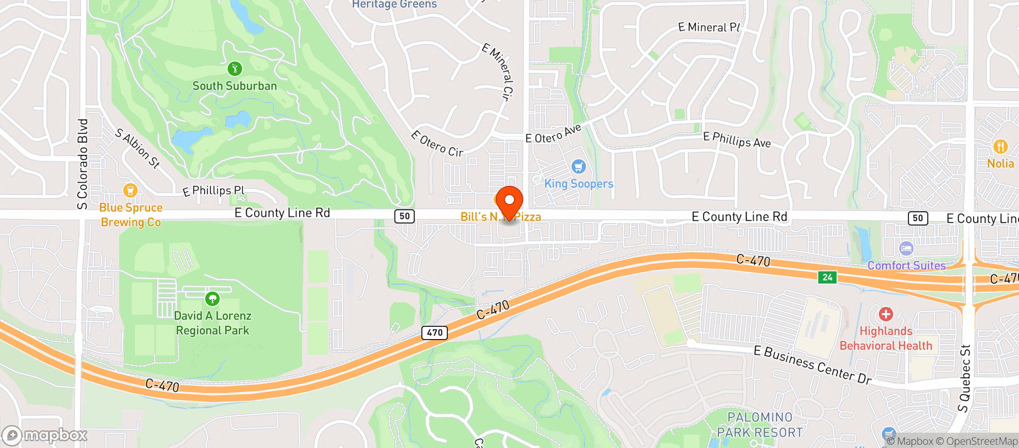 Map showing Davidsons - Highlands Ranch