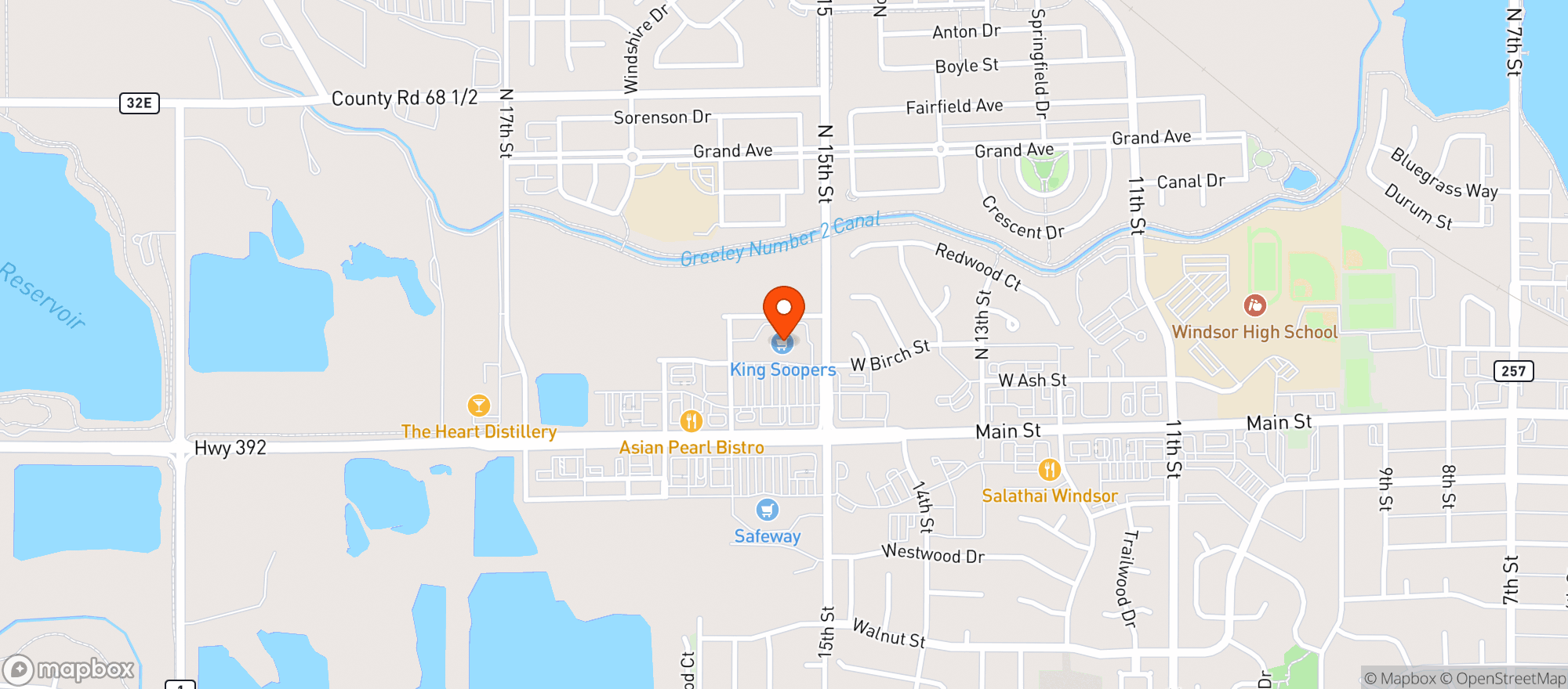 Map showing King Soopers #104