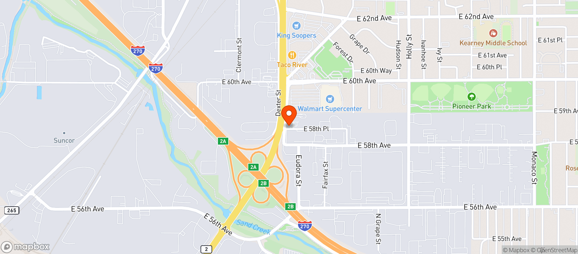 Map showing Starbuds Commerce City
