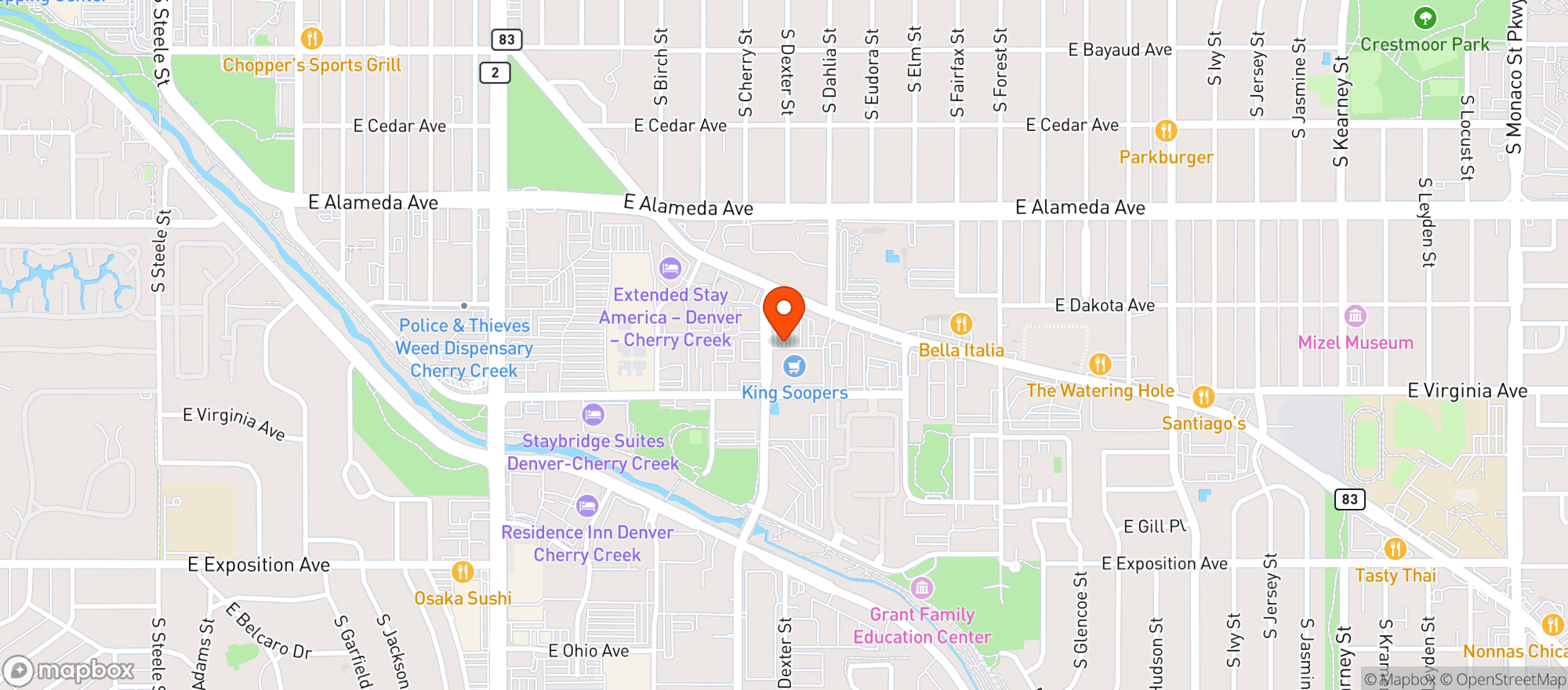 Map showing King Soopers #124