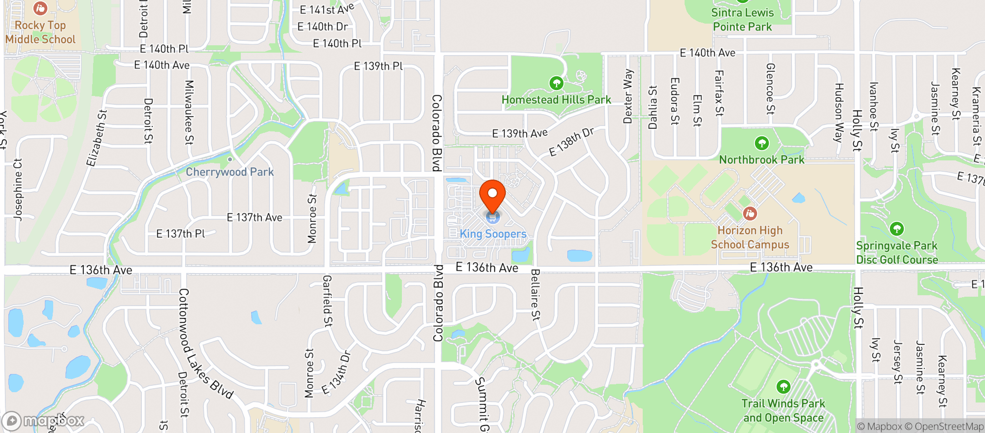 Map showing Kroger King Soopers