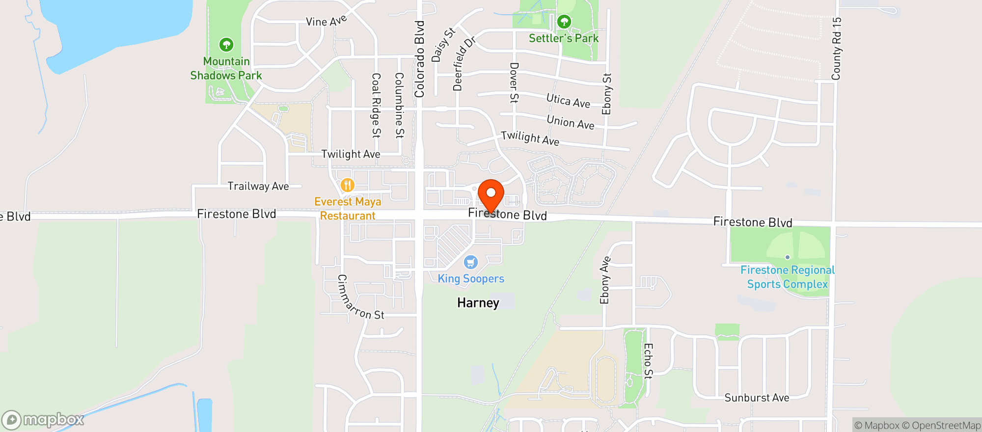 Map showing Three Rock Liquors