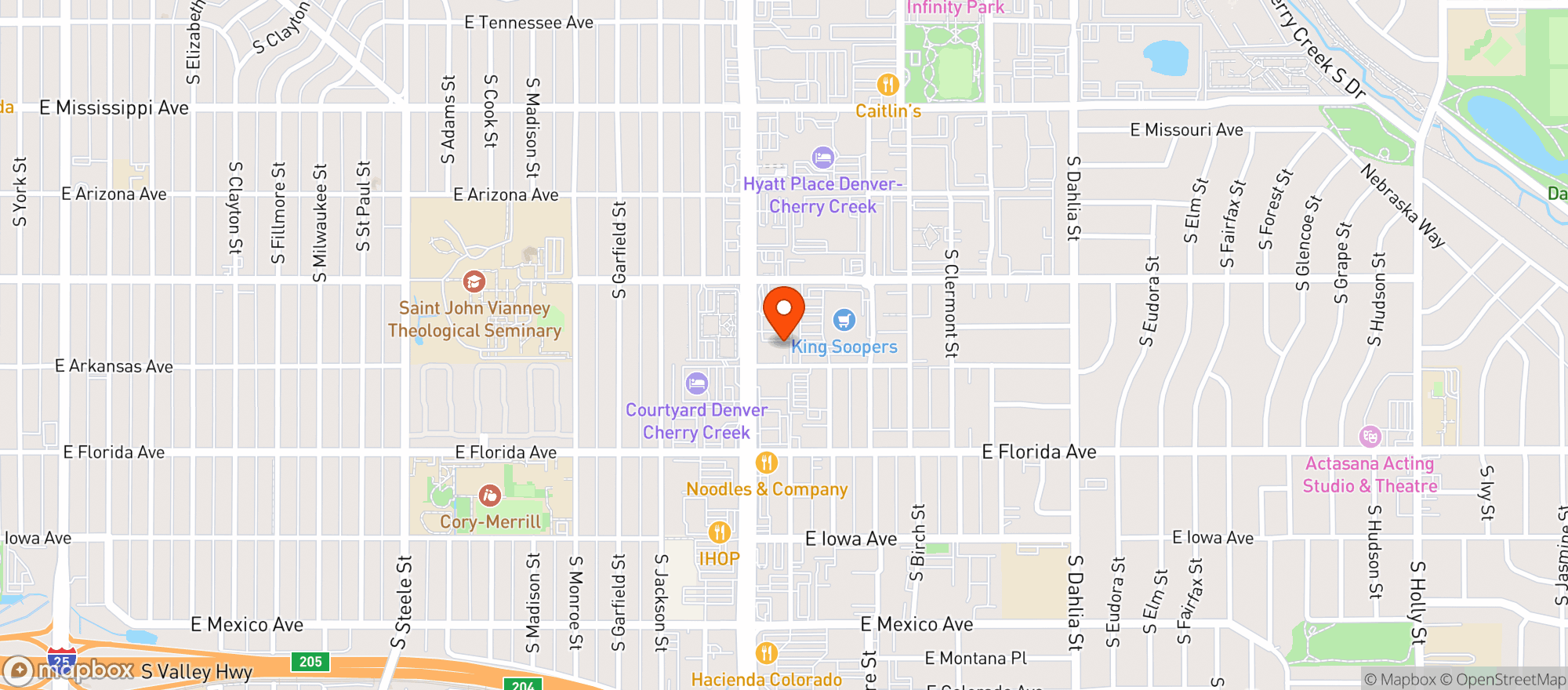 Map showing Viale Pizza & Kitchen
