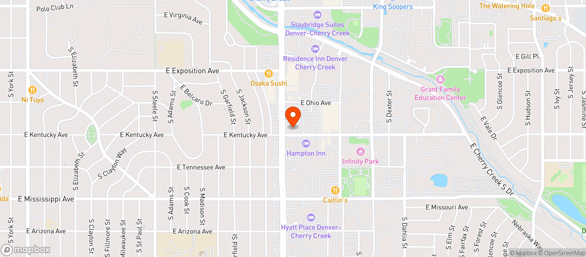 Map showing Whole Foods Market - Colorado Blvd