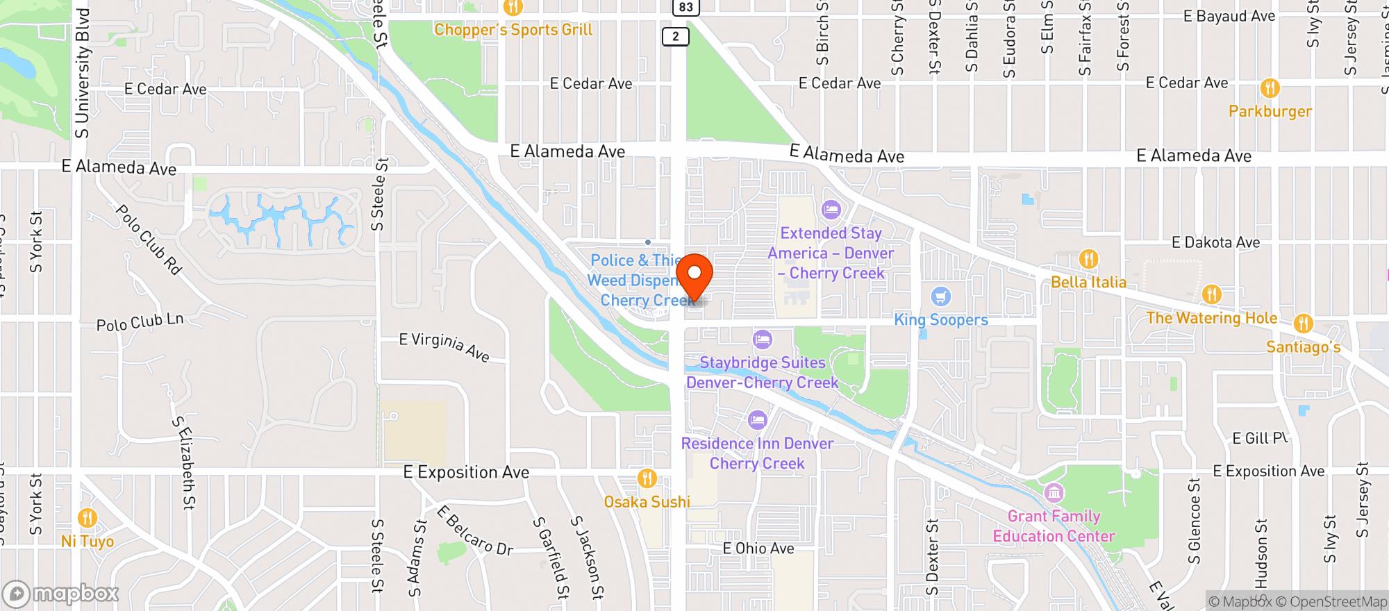 Map showing Starbuds Glendale