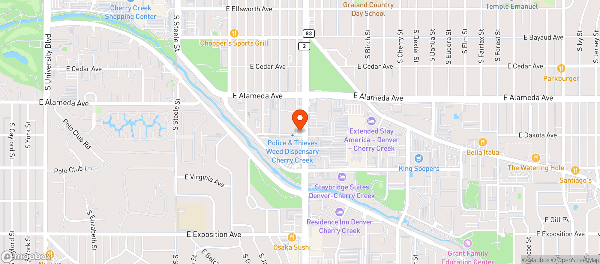Map showing Vitamin Shoppe - Cherry Creek