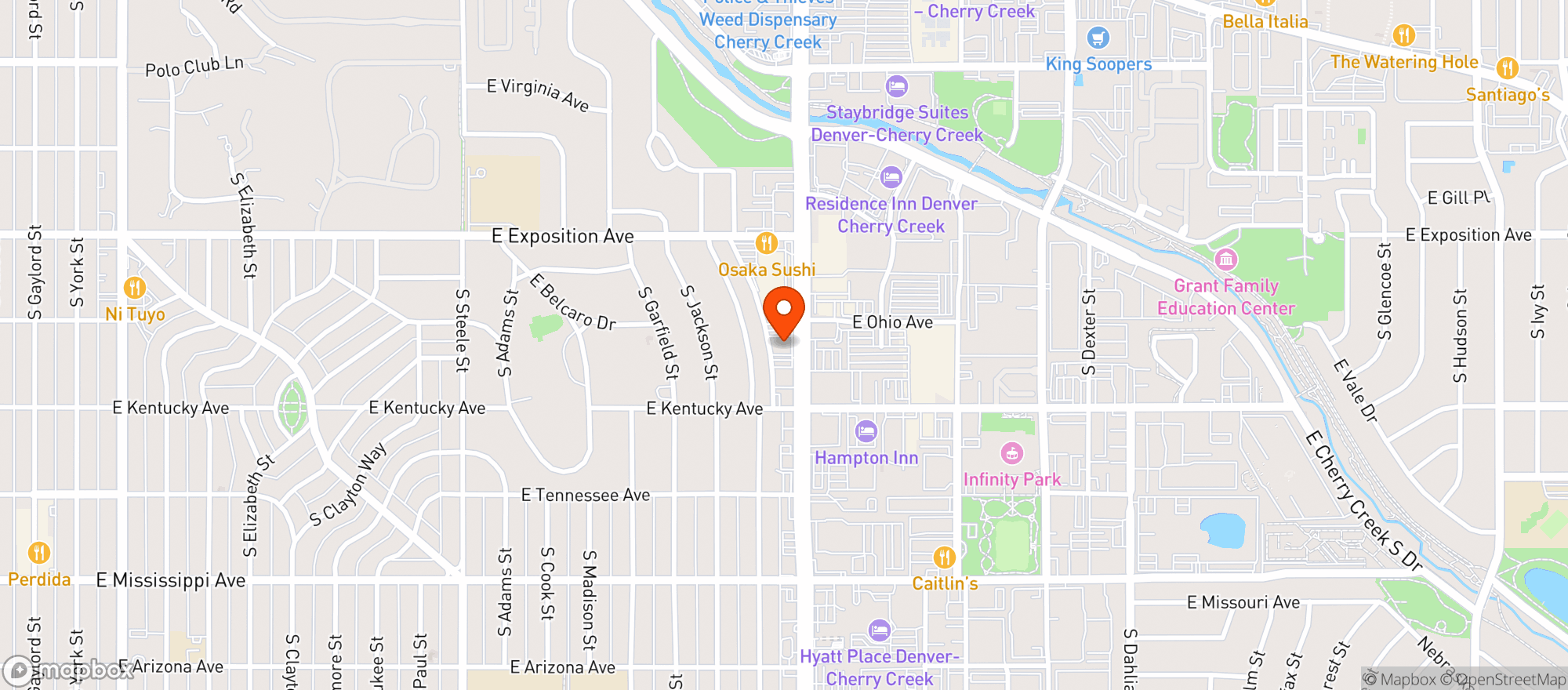 Map showing Colorado Liquor Mart