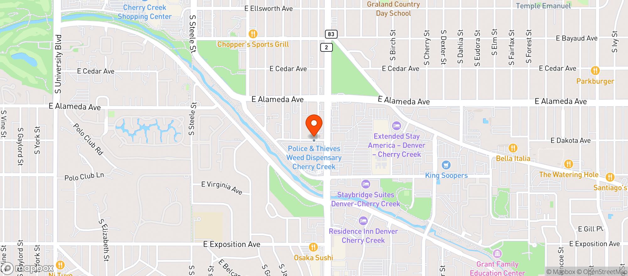 Map showing Police & Thieves