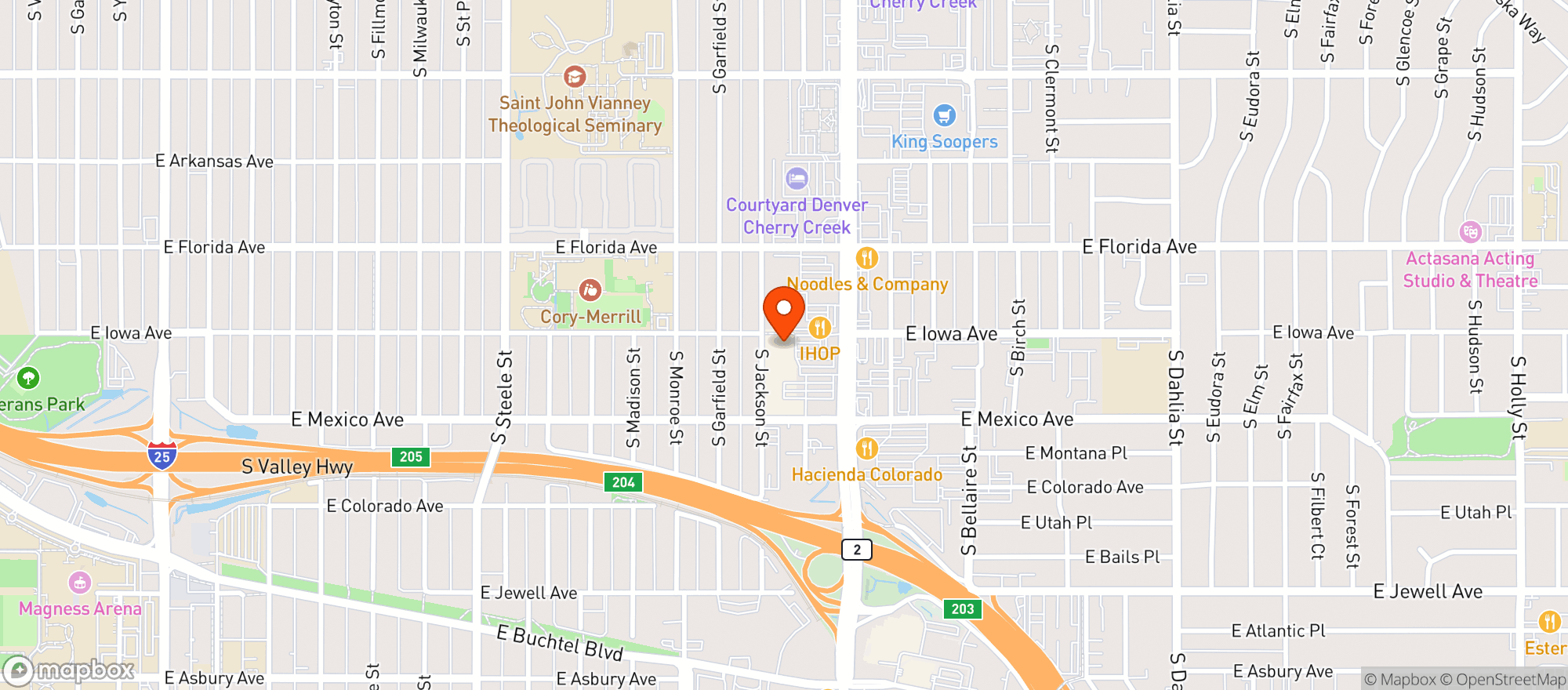 Map showing Safeway #1038 - Colorado Blvd