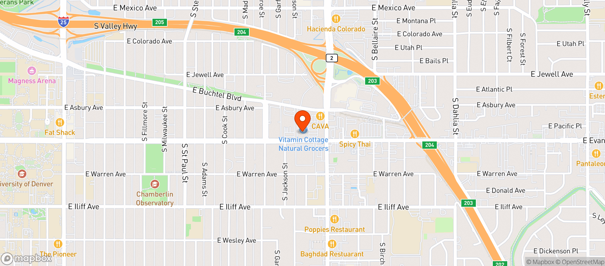 Map showing Total Wine & More - Denver