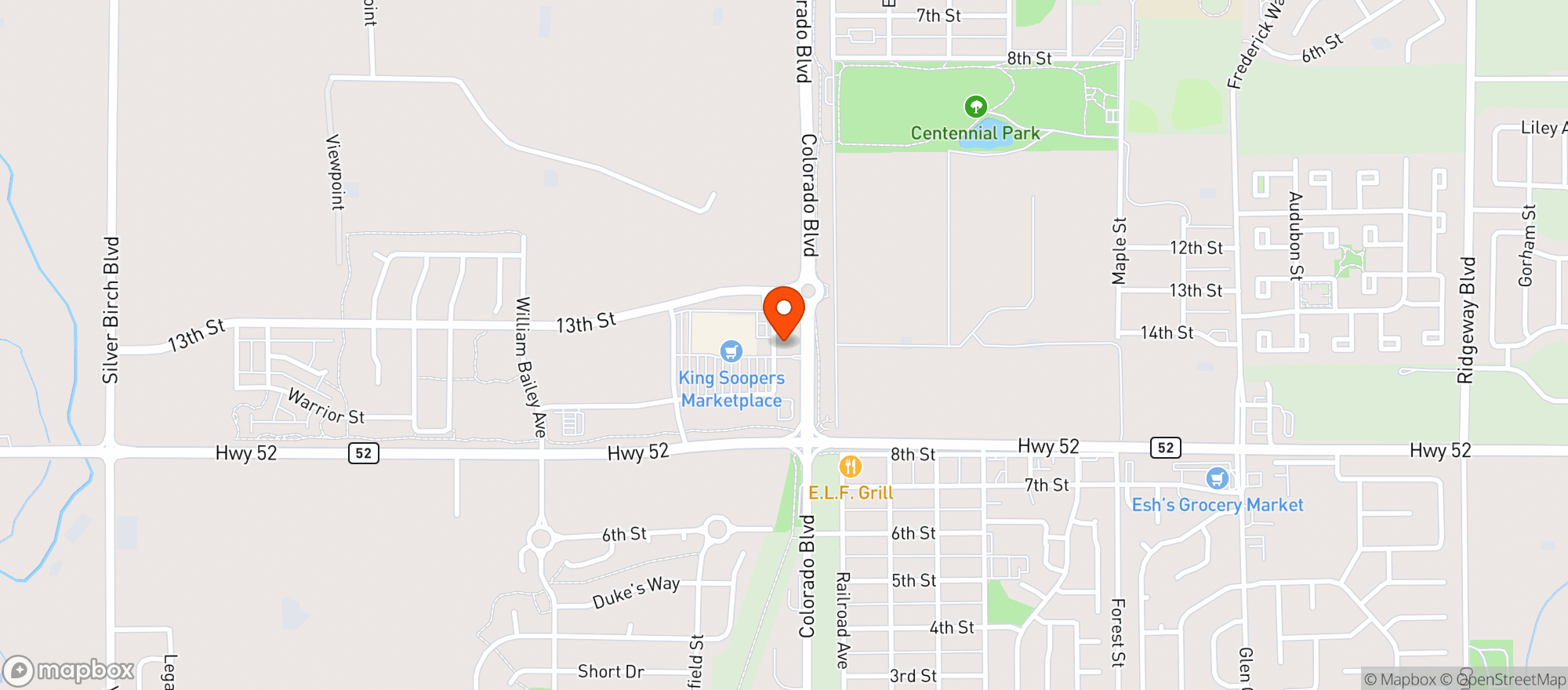 Map showing Kroger King Soopers