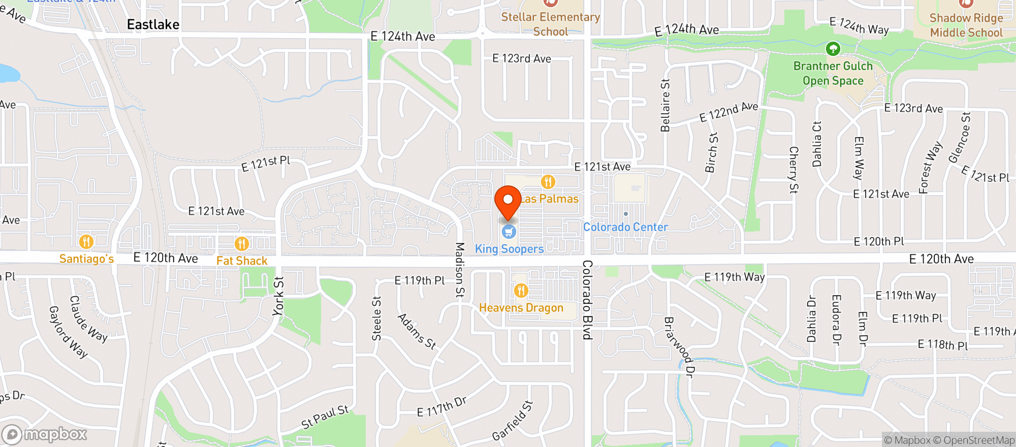 Map showing Kroger King Soopers
