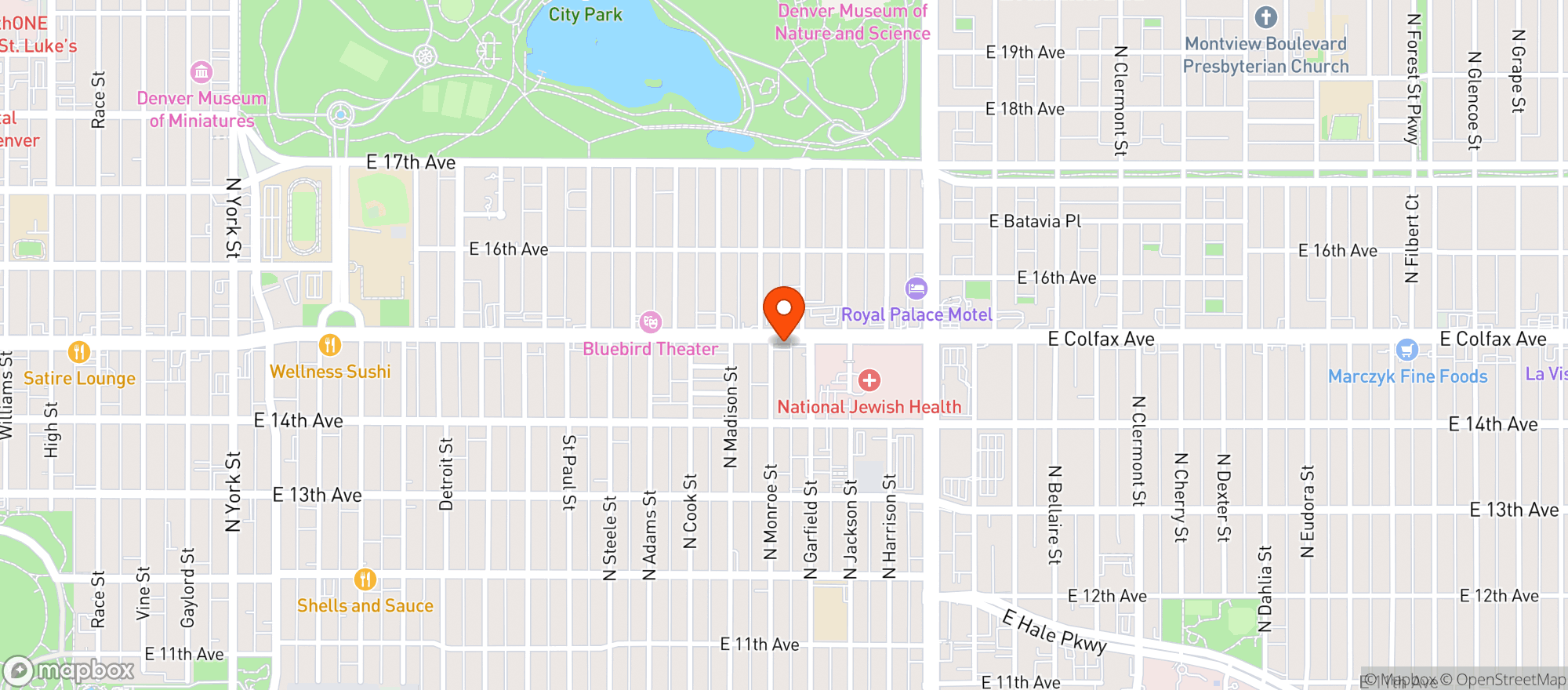 Map showing Monroe Liquors