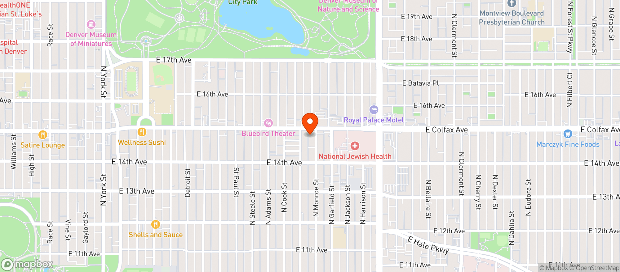Map showing Cerebral Brewing - Congress Park