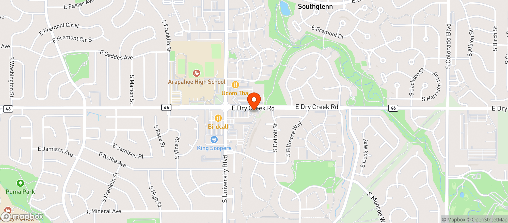 Map showing The Varsity Inn