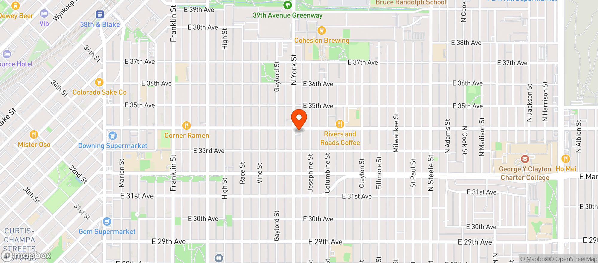 Map showing Dry Clean Only