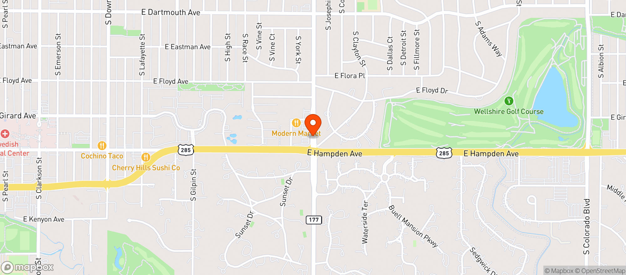 Map showing King Soopers Store