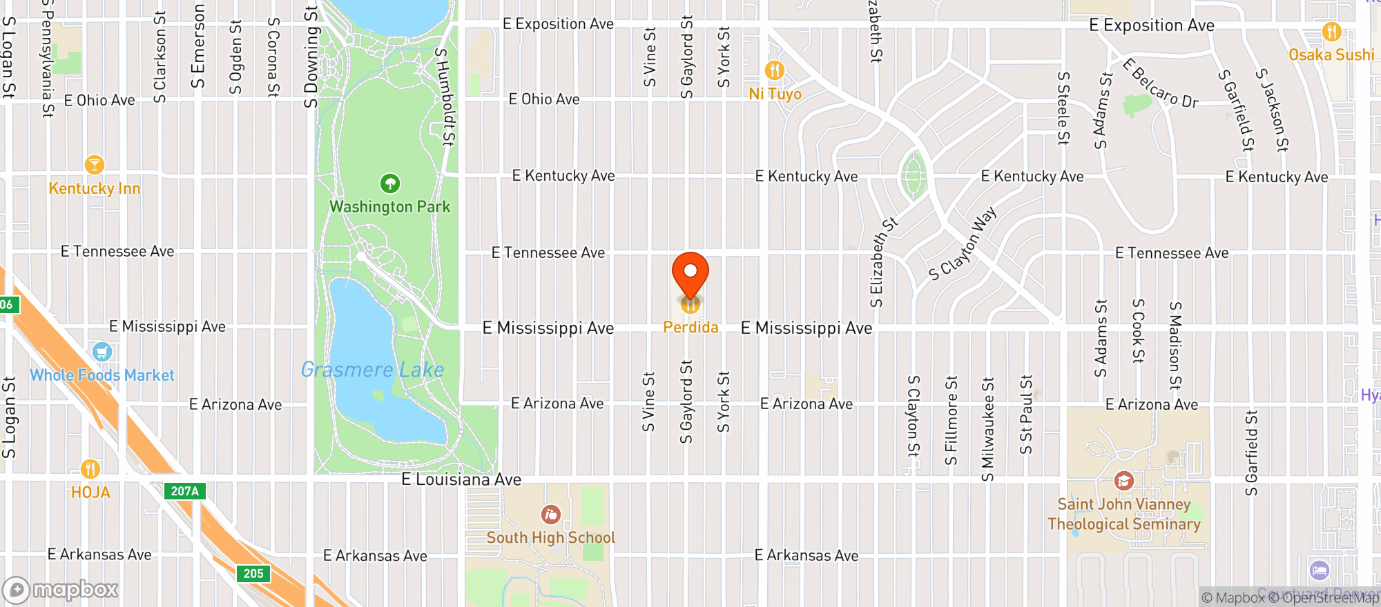Map showing Perdida Kitchen