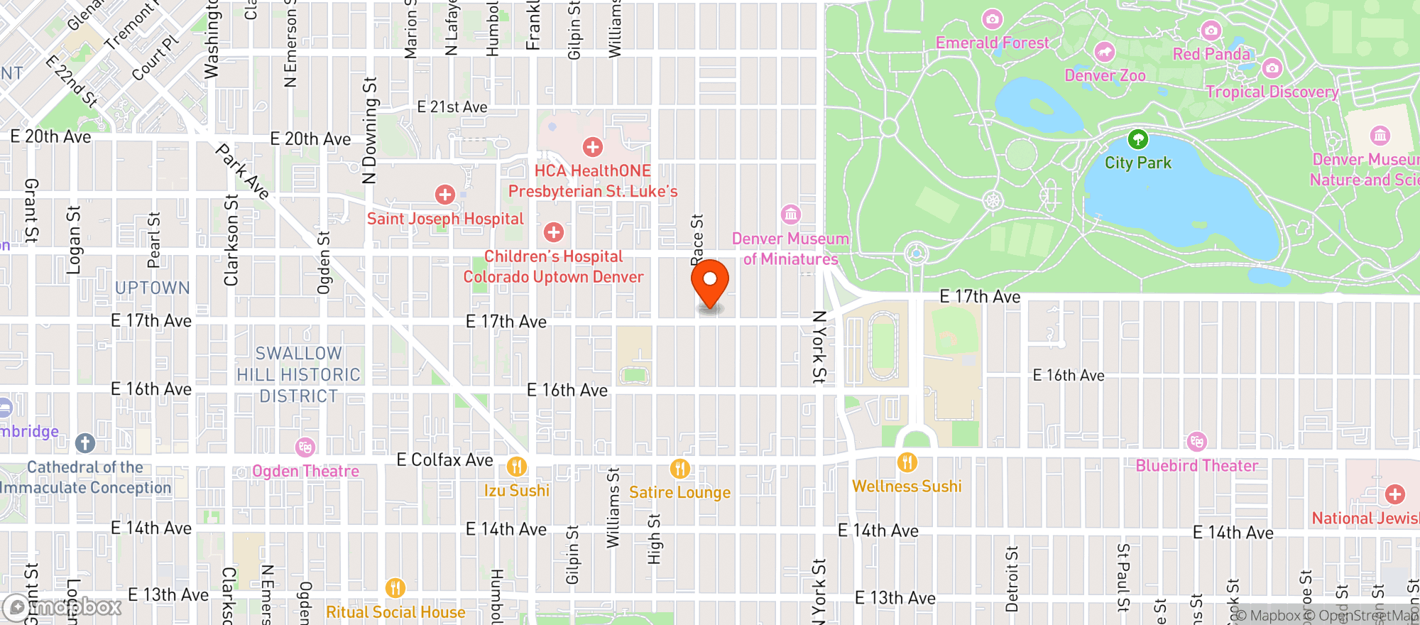 Map showing 17th Avenue Liquors
