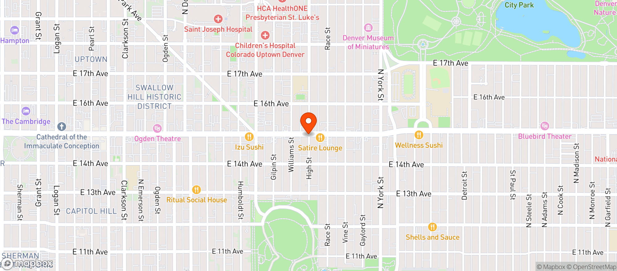 Map showing Squire Lounge
