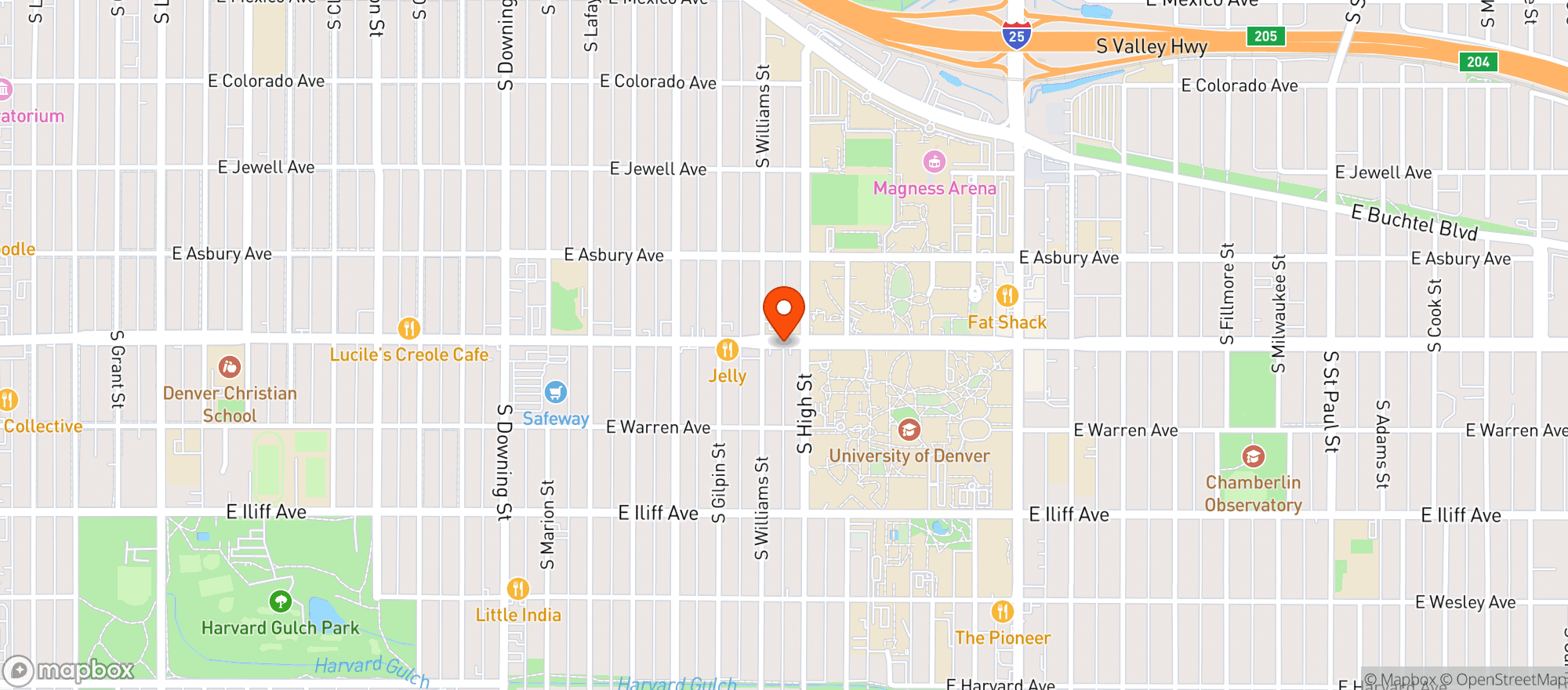 Map showing Spankys Roadhouse