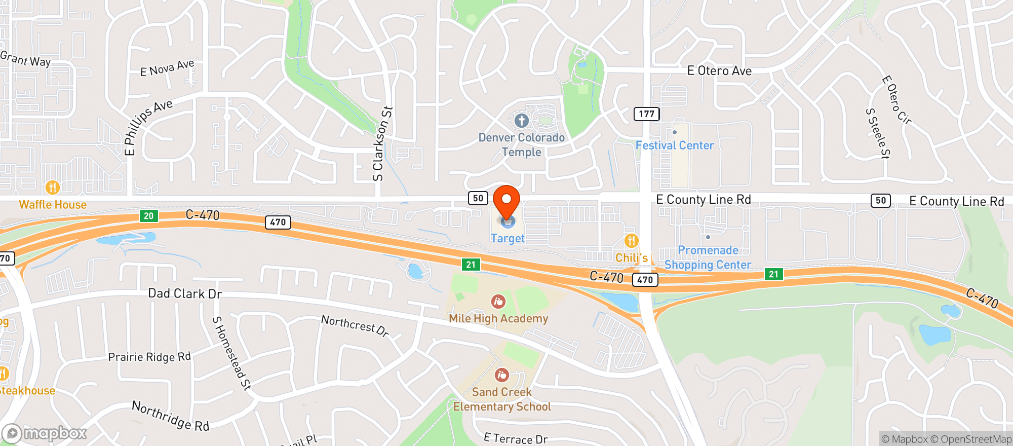 Map showing Target - Douglas County