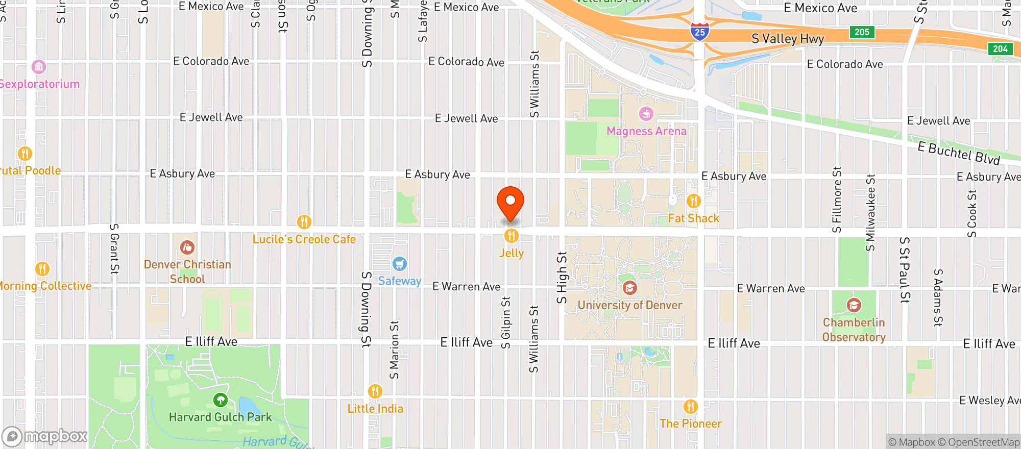 Map showing Stadium Inn