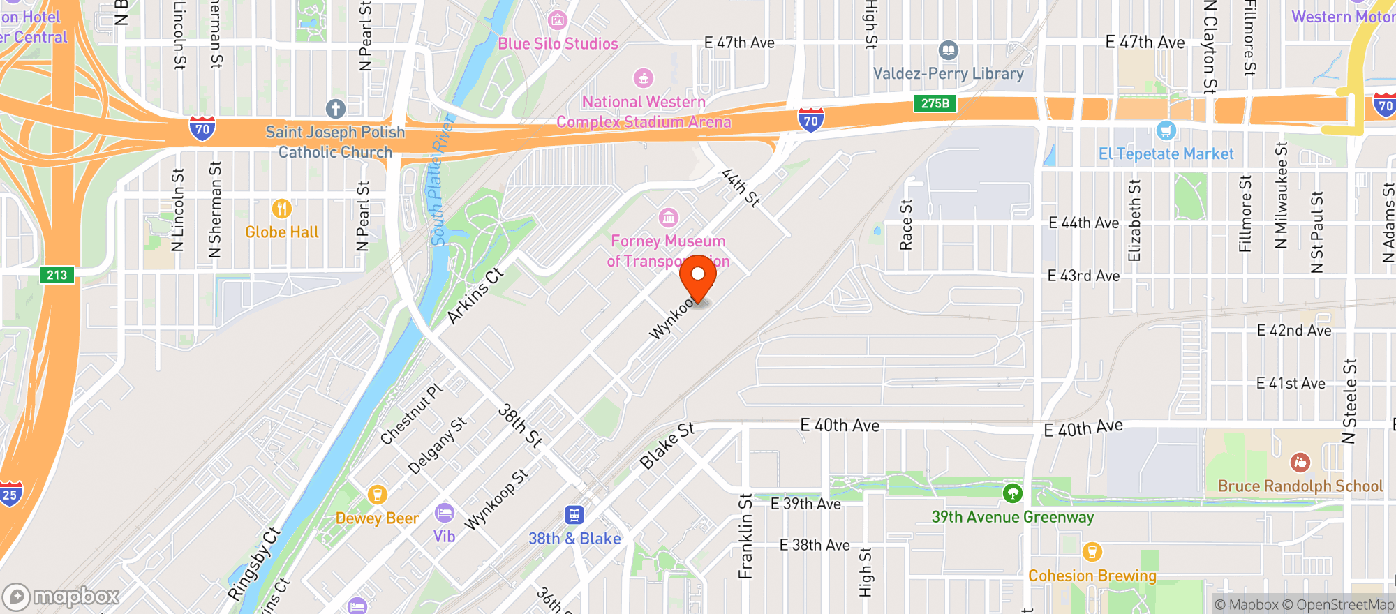 Map showing The Peach Crease Club (NO ALCOHOL)