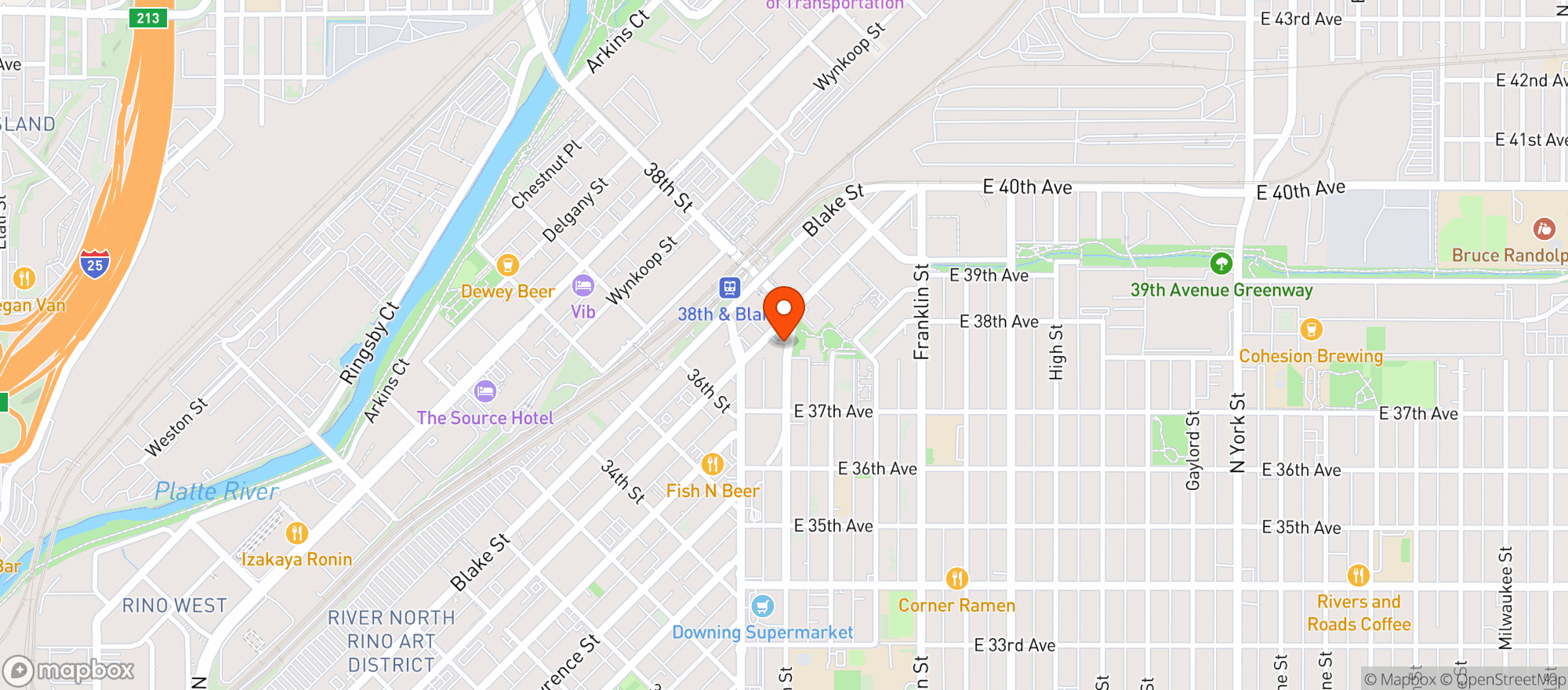 Map showing Catbird Hotel
