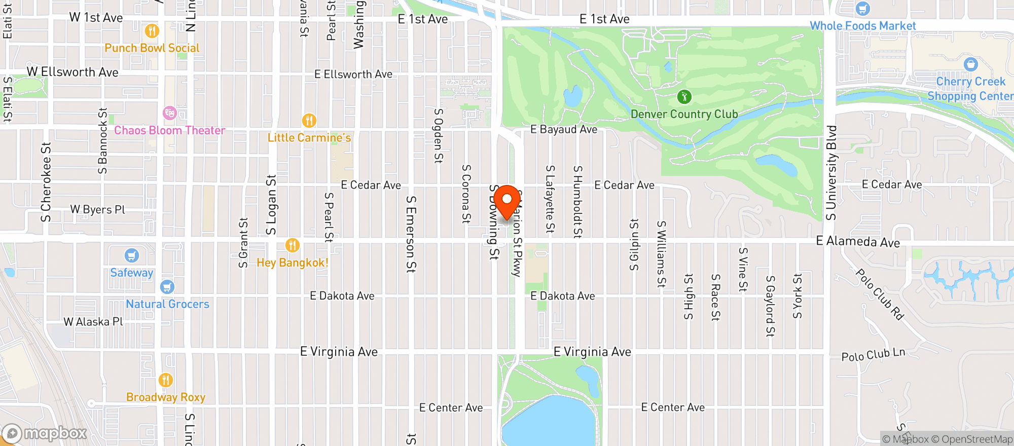 Map showing Origins Sports Bar & Grill