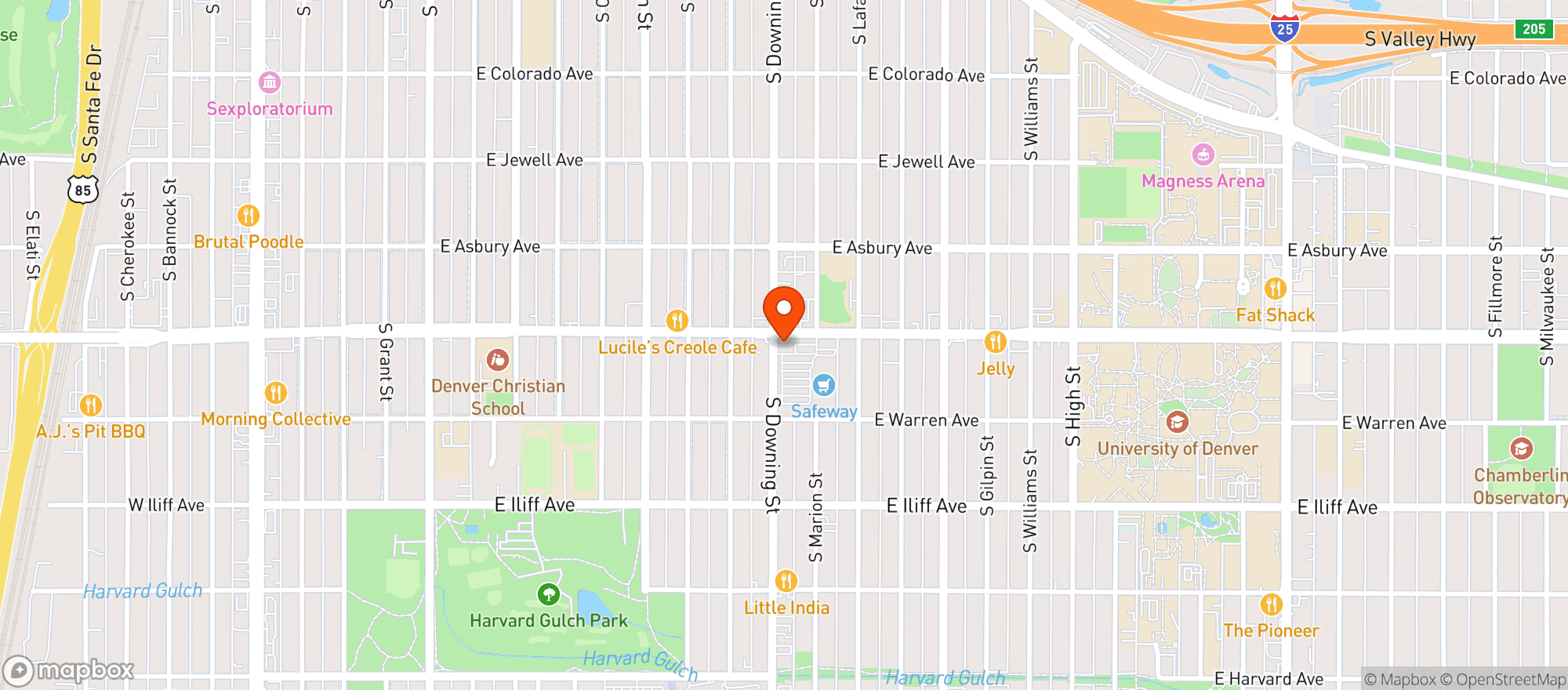 Map showing Morgans Liquors