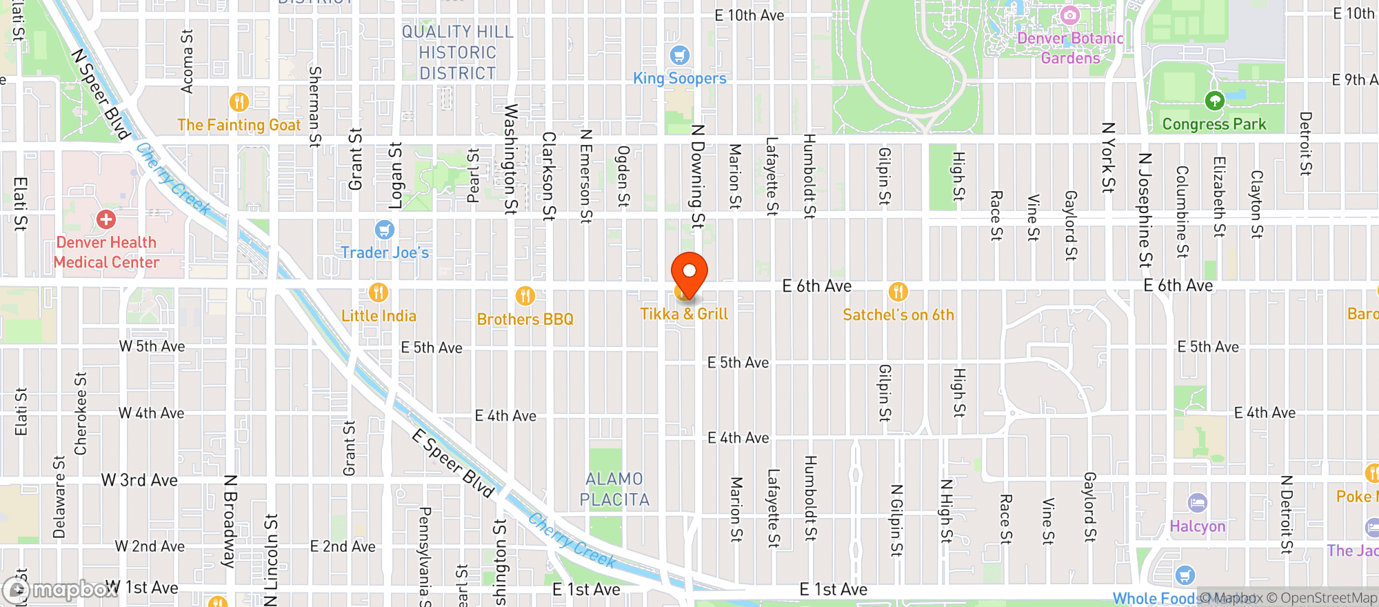 Map showing Safeway #1614 - Corona St