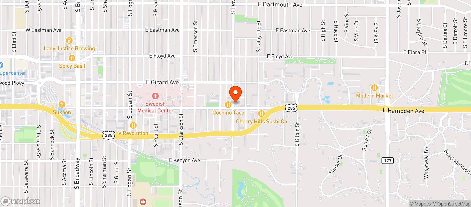 Map showing Old Town Liquors - Englewood