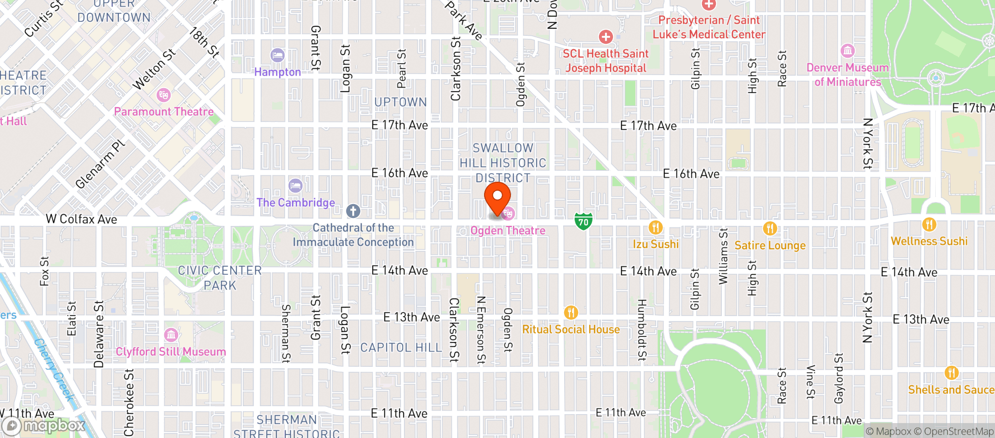 Map showing The 99ers Sports Bar