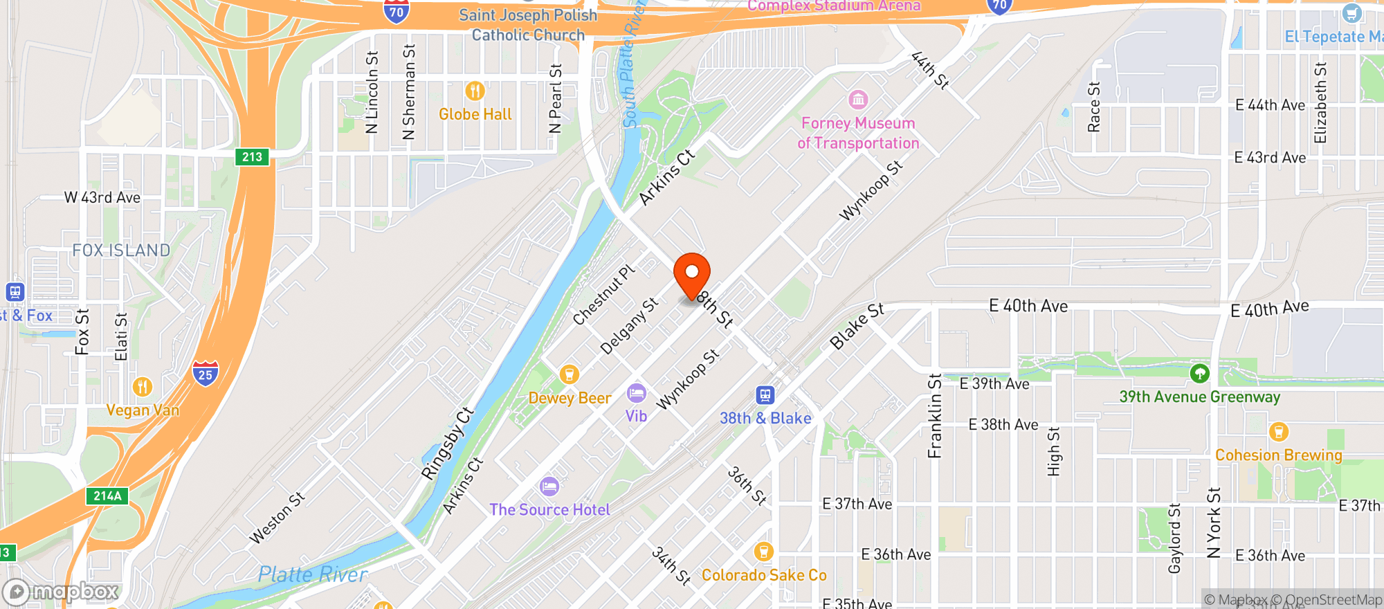 Map showing Natural Grocers - DT