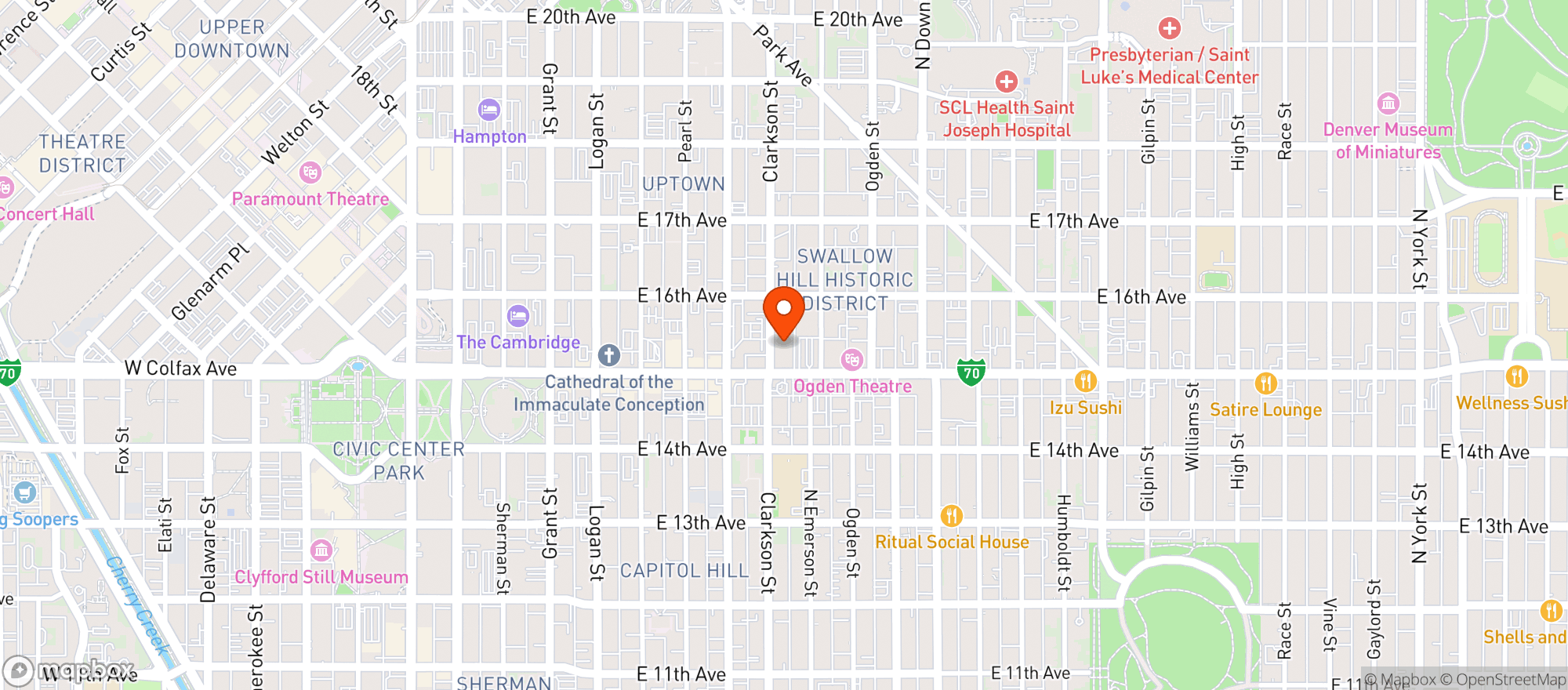 Map showing Fillmore Auditorium