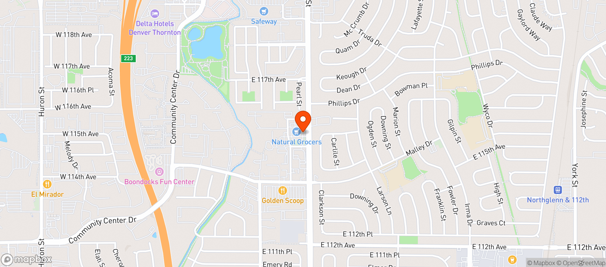 Map showing Natural Grocers by Vitamin Cottage - Natural Grocers by VC_Northglenn (NG) - 00530031