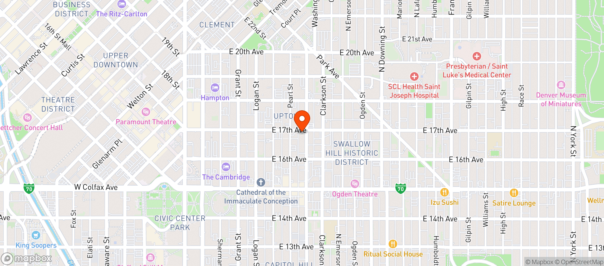 Map showing Revival Denver Public House