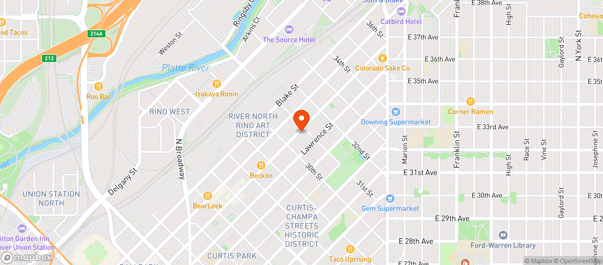 Map showing Callie's Rino