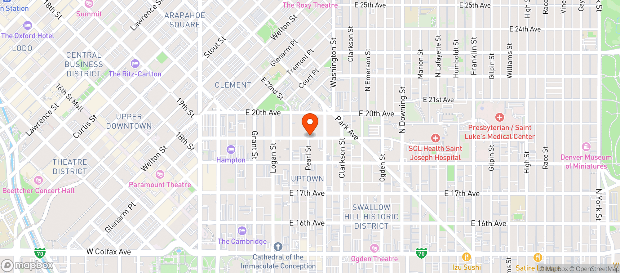 Map showing Walter's 303 Pizzeria - Uptown