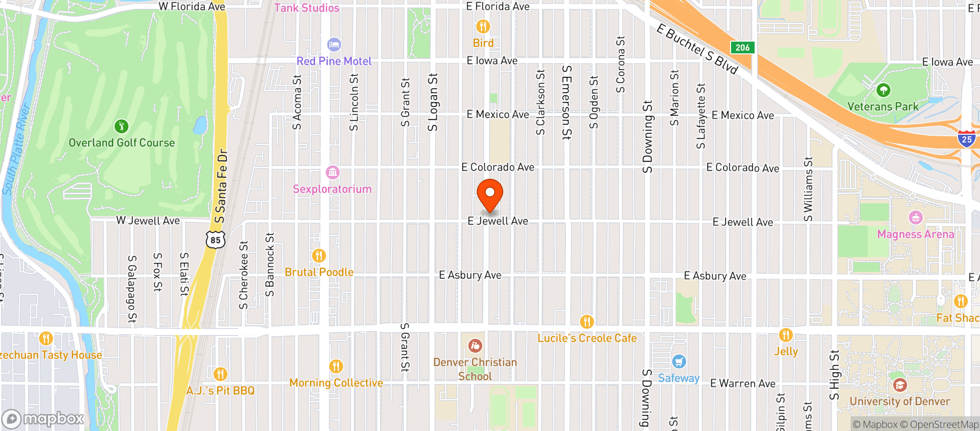 Map showing Pearl Wine Company