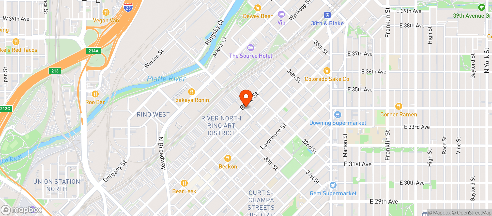 Map showing Rino Supply Co - Rec