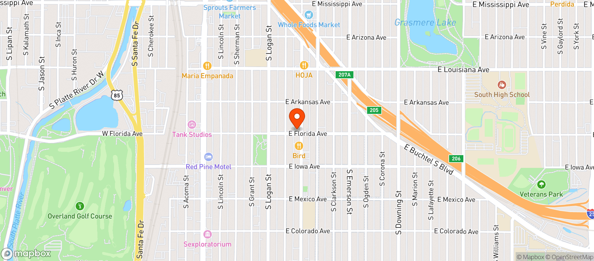 Map showing Sushi Den