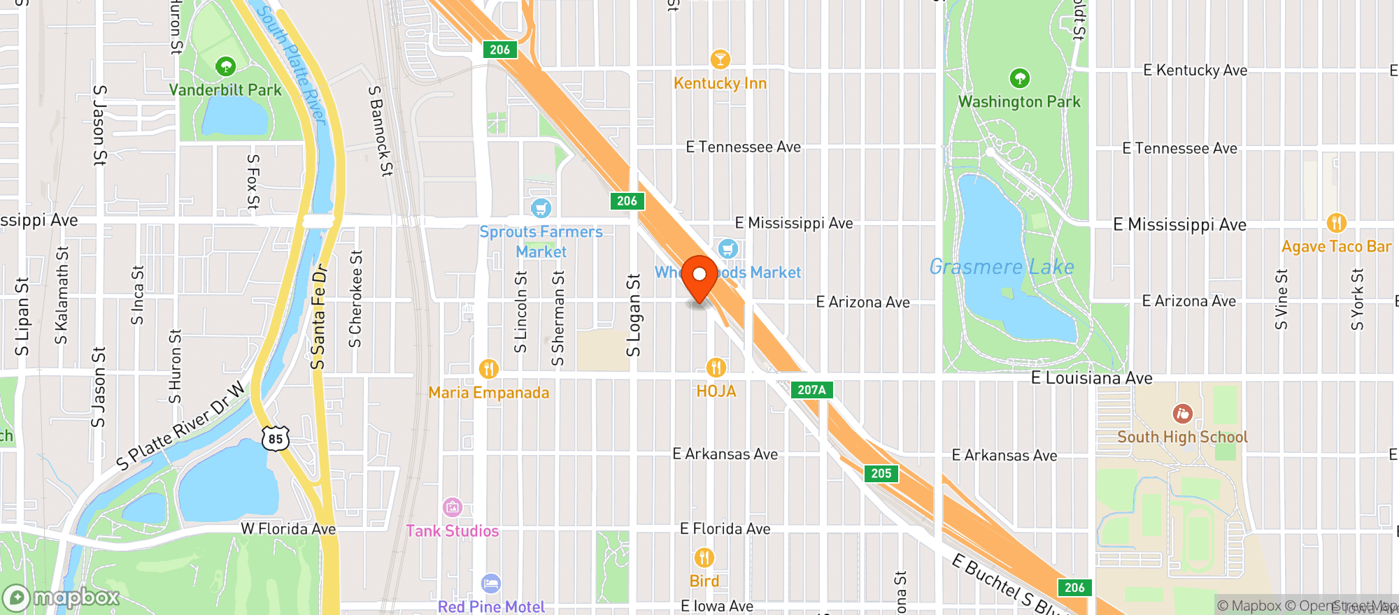 Map showing Lincolns Roadhouse