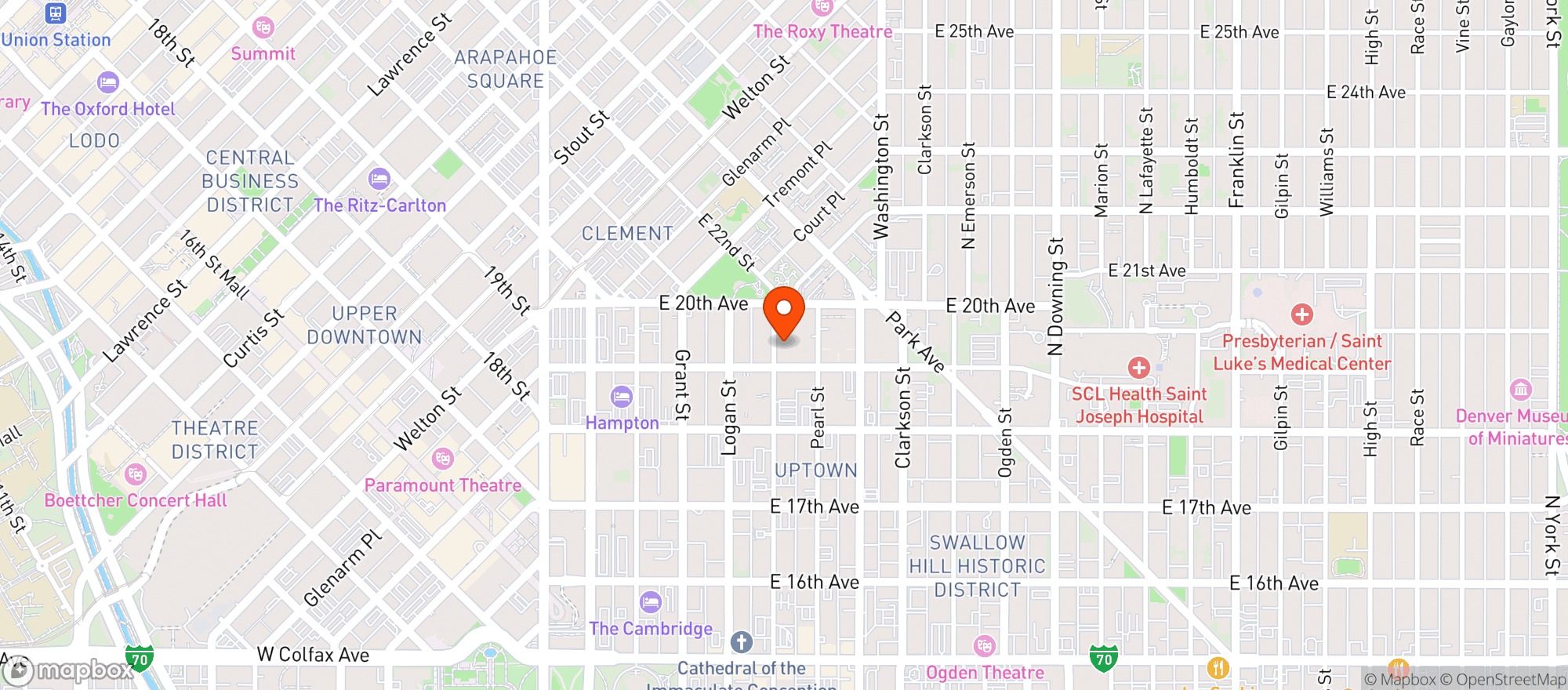 Map showing Uptown Wines Beers & Spirits